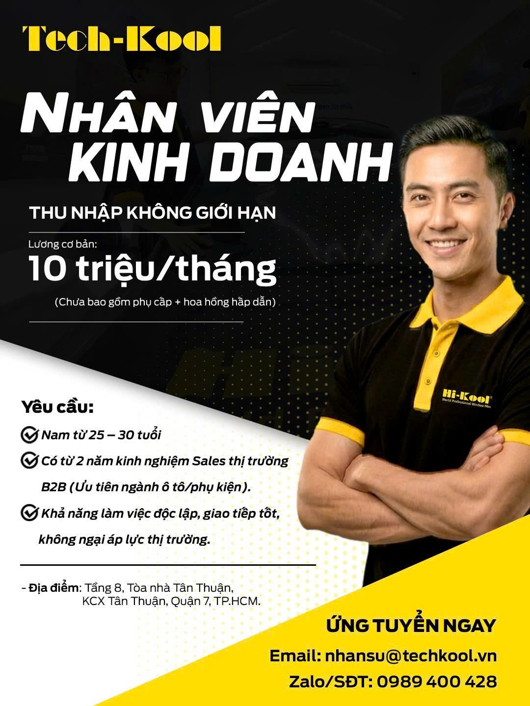 Tech-Kool Việt Nam Tuyển Dụng Nhân Viên Kinh Doanh - Thu Nhập Không Giới Hạn